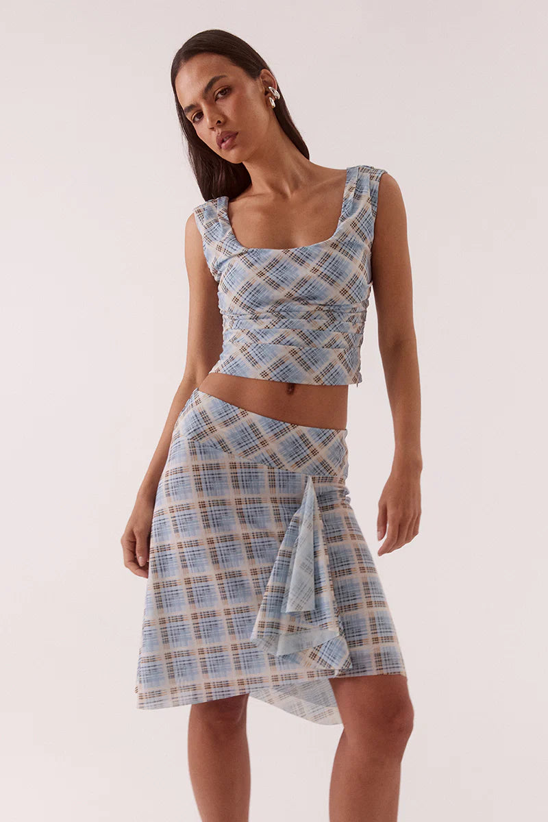 Novalyn Plaid Skirt - Check | Sovere