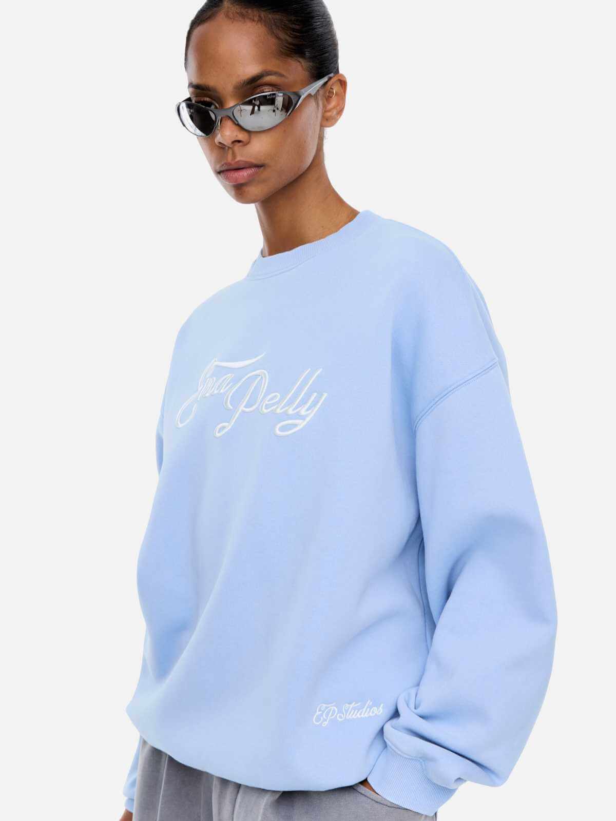 Mila Oversized Sweater - Soft Blue | Ena Pelly