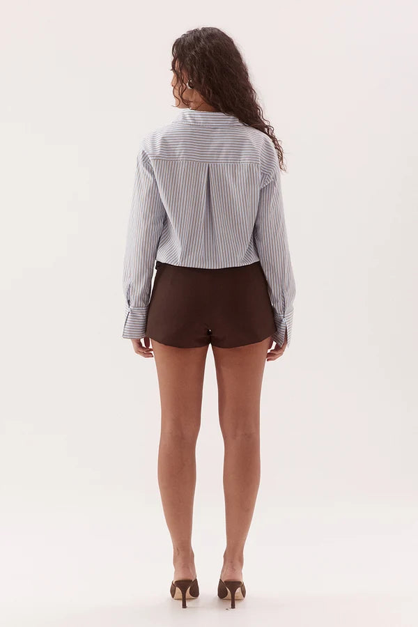 Asun Shirt - Blue/Brown| Sovere