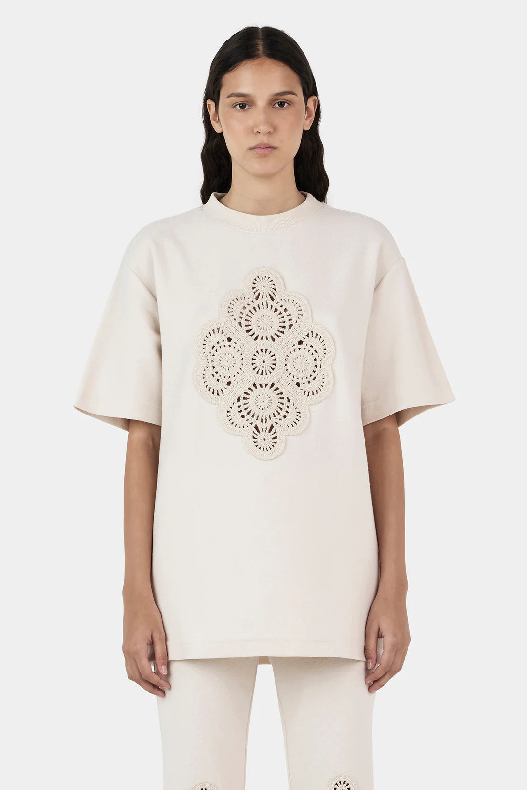Marley Crochet Shirt Sandstone | Hansen & Gretel