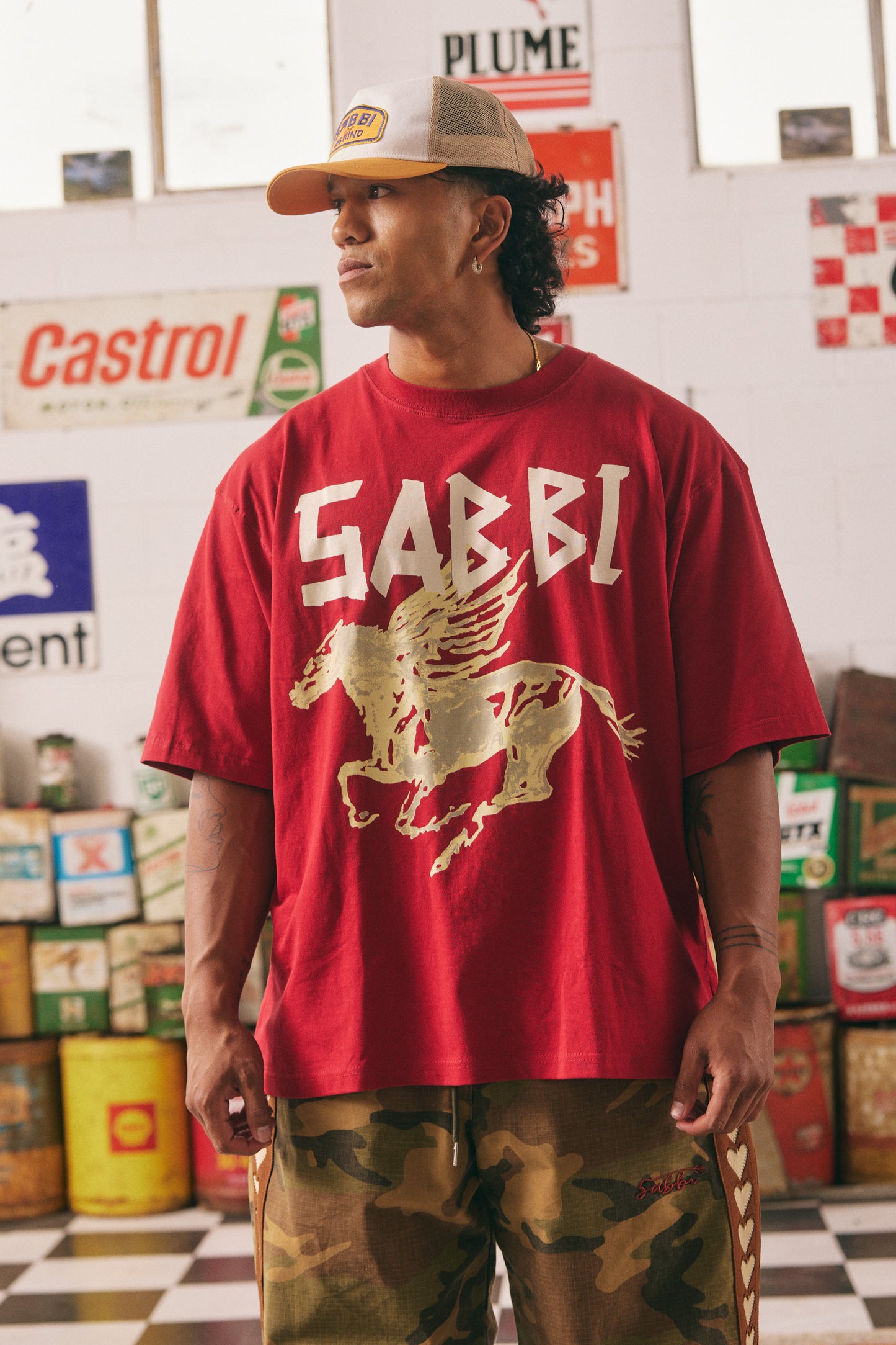 THE VERY OVERSIZED RHINESTONE TEE RED | Sabbi The Store