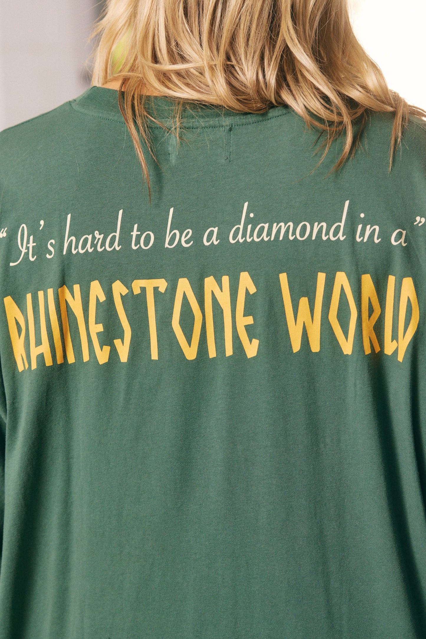 THE VERY OVERSIZED RHINESTONE TEE GREEN | Sabbi The Store