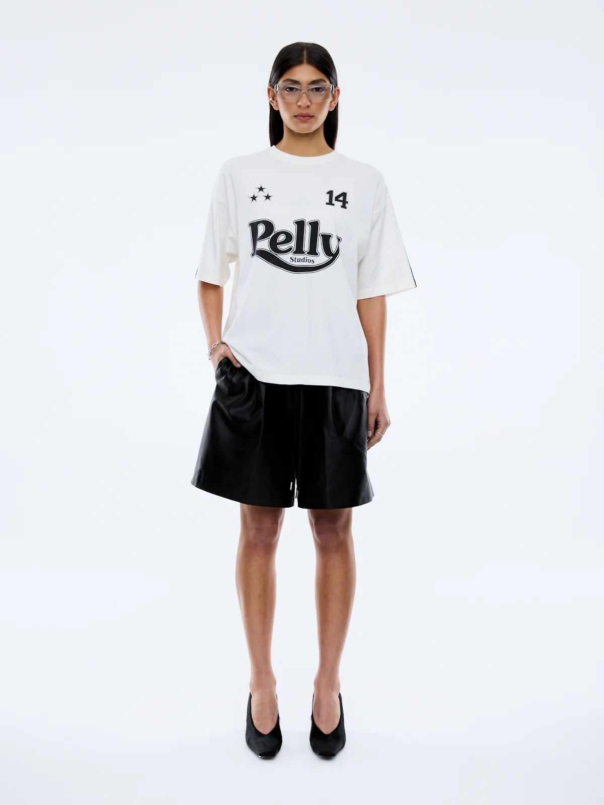 Racing Pelly Swoop Tee - Vintage White | Ena Pelly