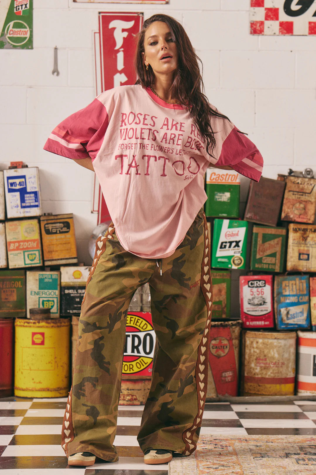 The Tattoo + Roses Tee - Pink | Sabbi
