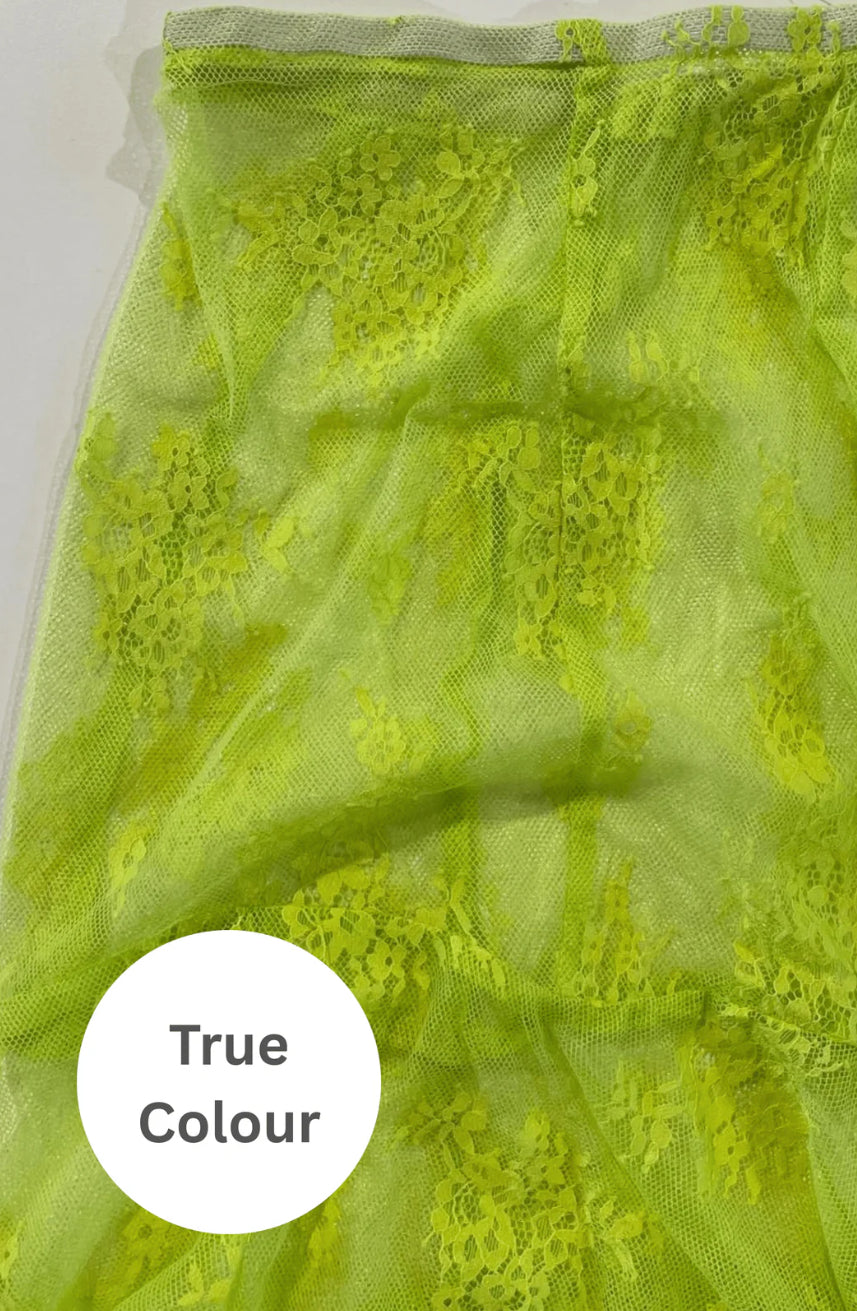 The Lace Maxi Skirt - Chartreuse | Sabbi
