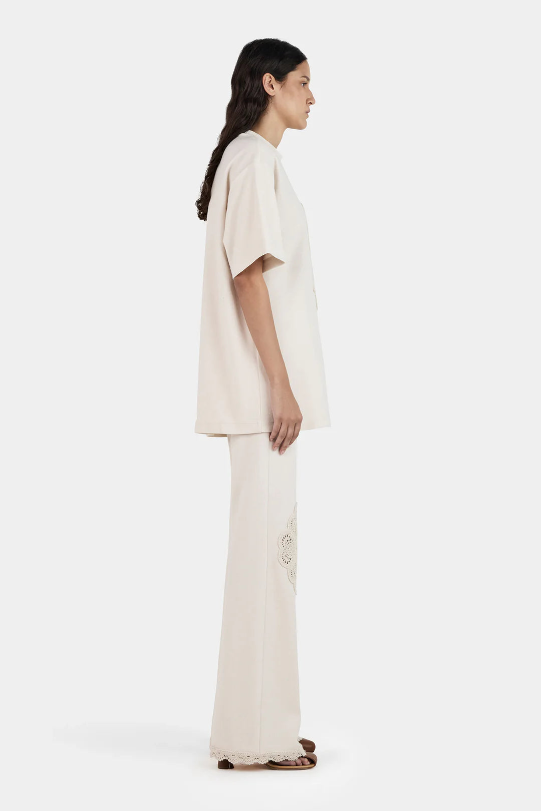 Marley Crochet Shirt Sandstone | Hansen & Gretel