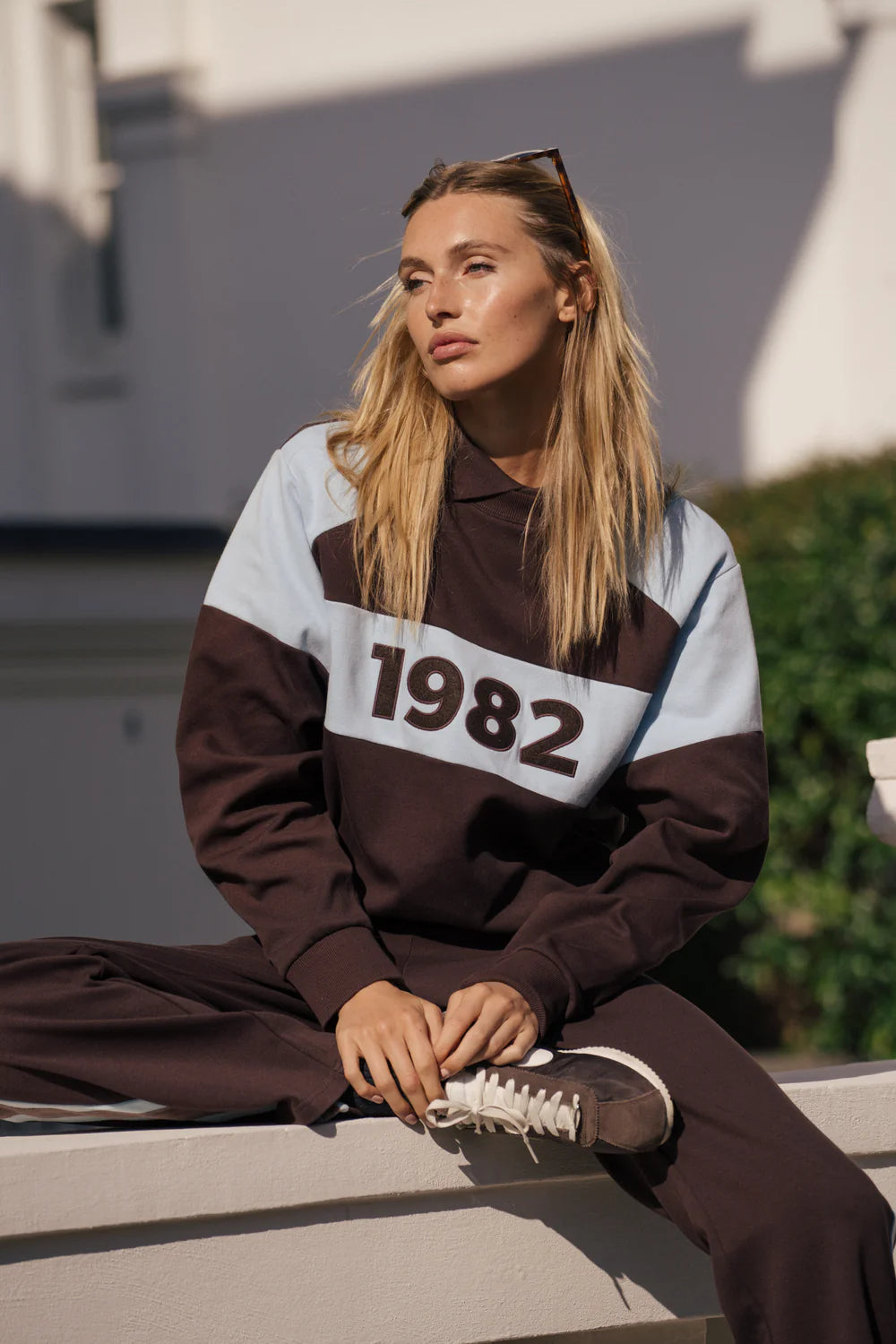 Contrast Knit Sweater - Espresso | Araminta James