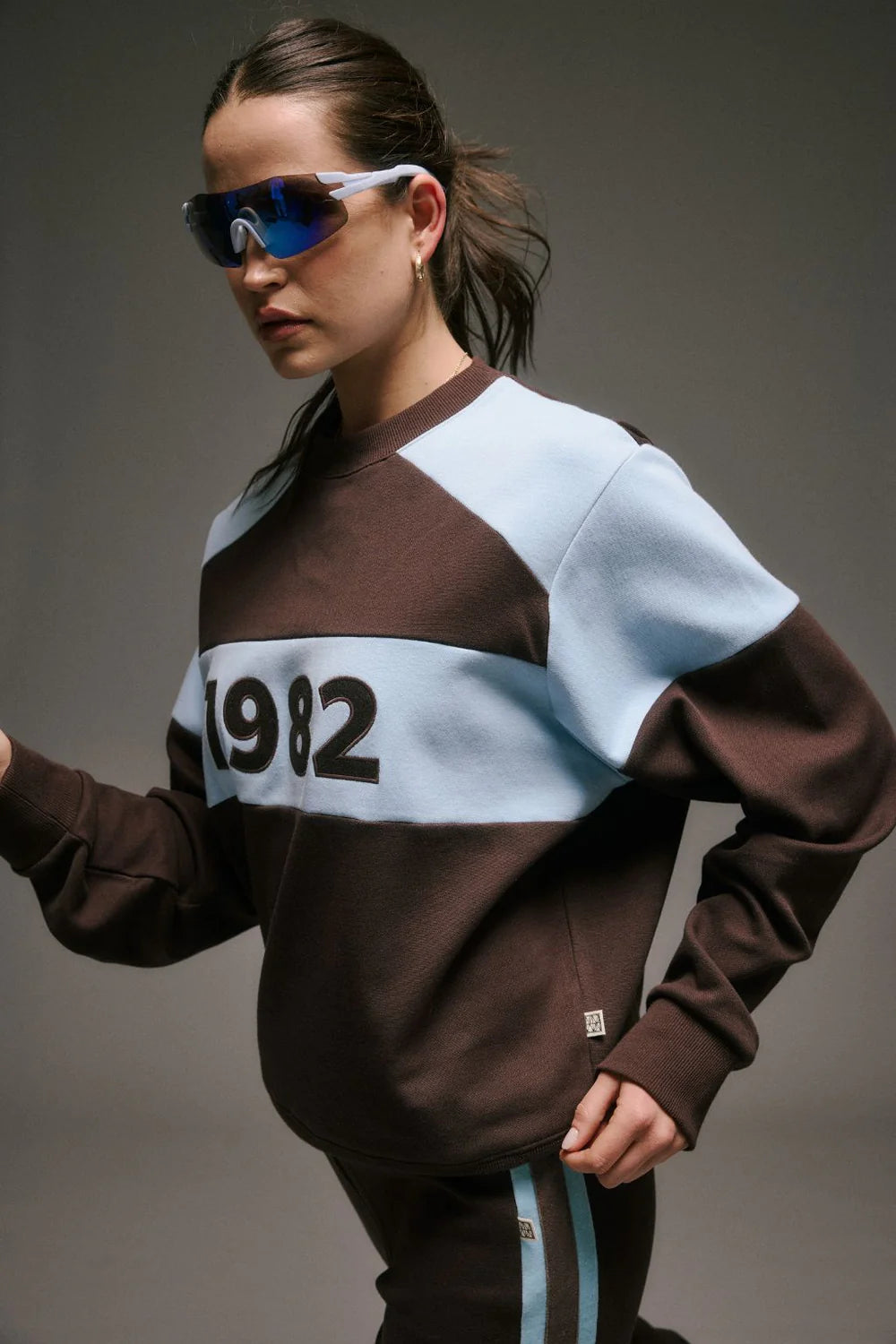 Contrast Knit Sweater - Espresso | Araminta James
