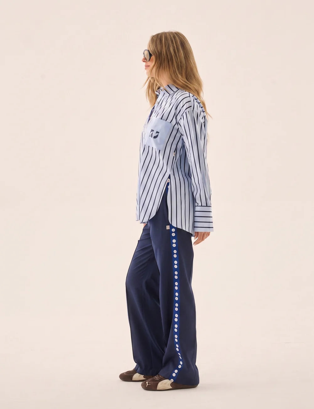 AJ Crest Palermo Shirt - Sea Blue | Araminta James