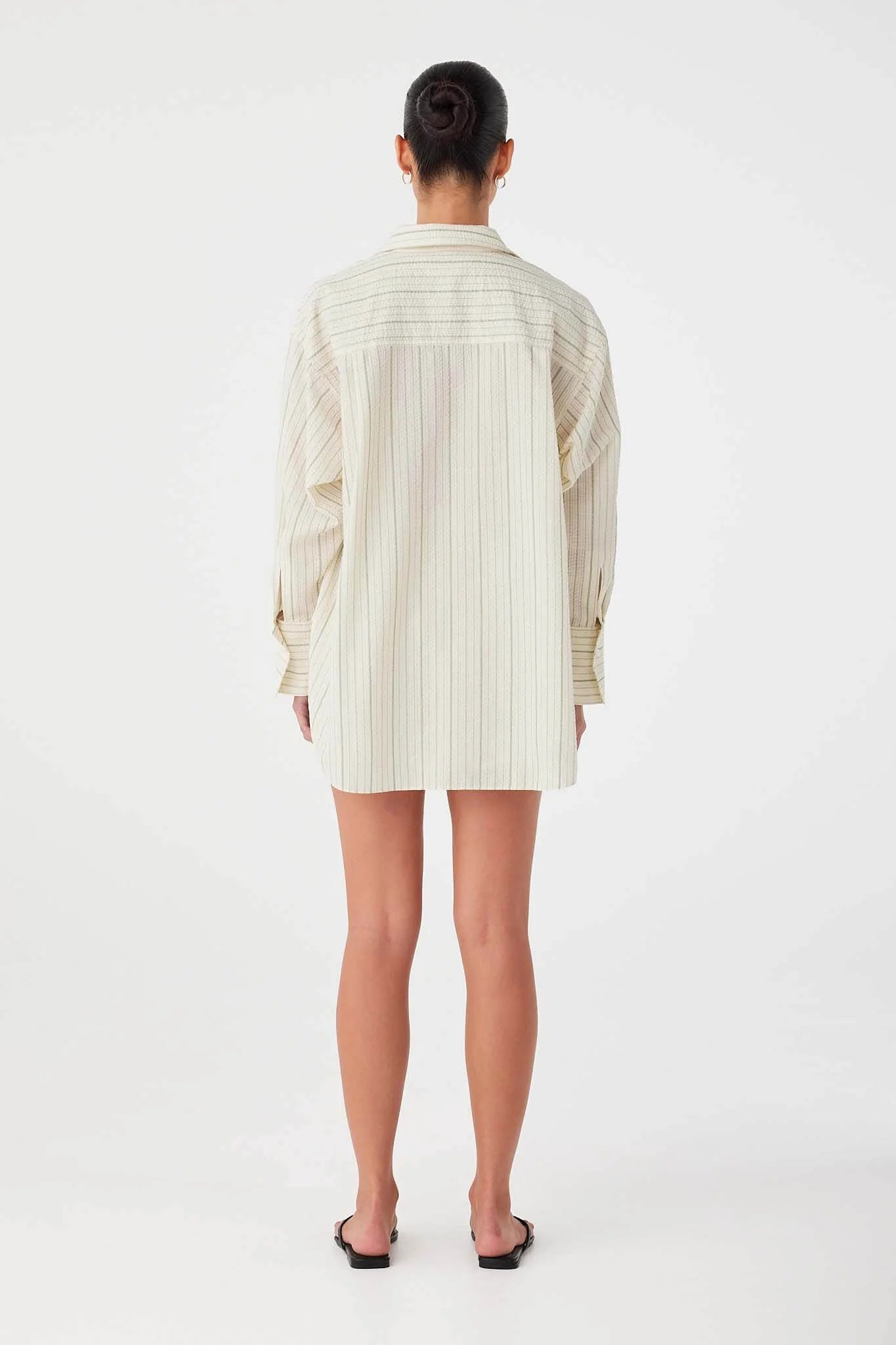 Rae Shirt - Olive Stripe | Arcaa