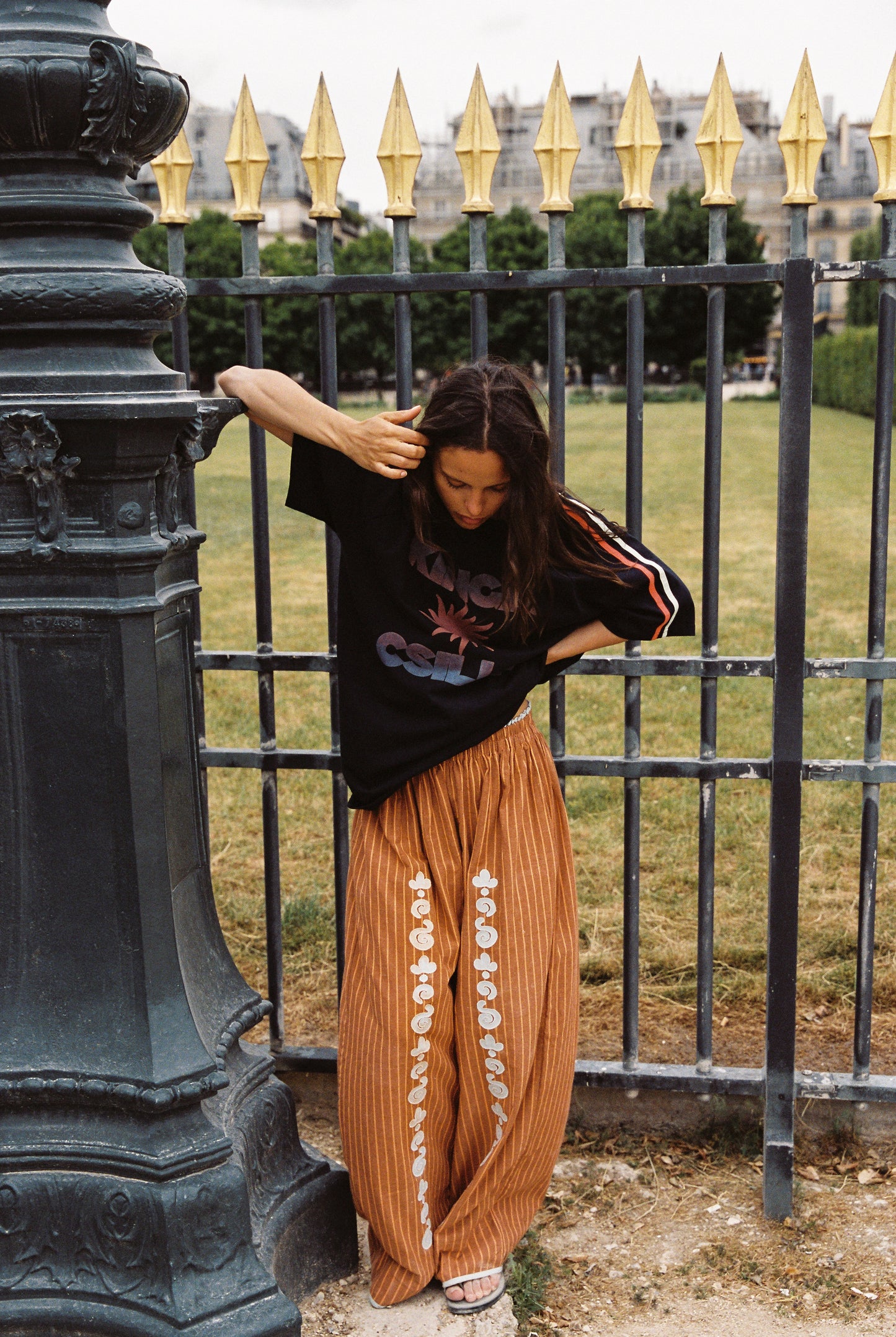 Bello Swirl Jessi Pant - Orange/Brown | Kinga Csilla