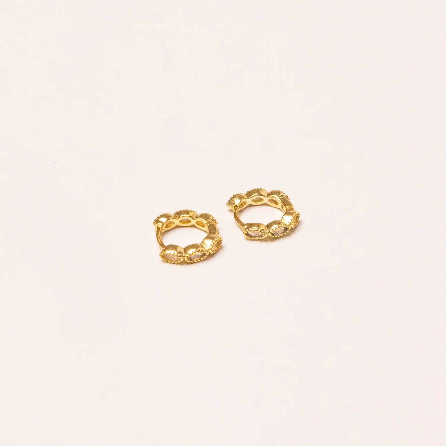 Teardrop Crystal Hoops in Gold | We Are Emte