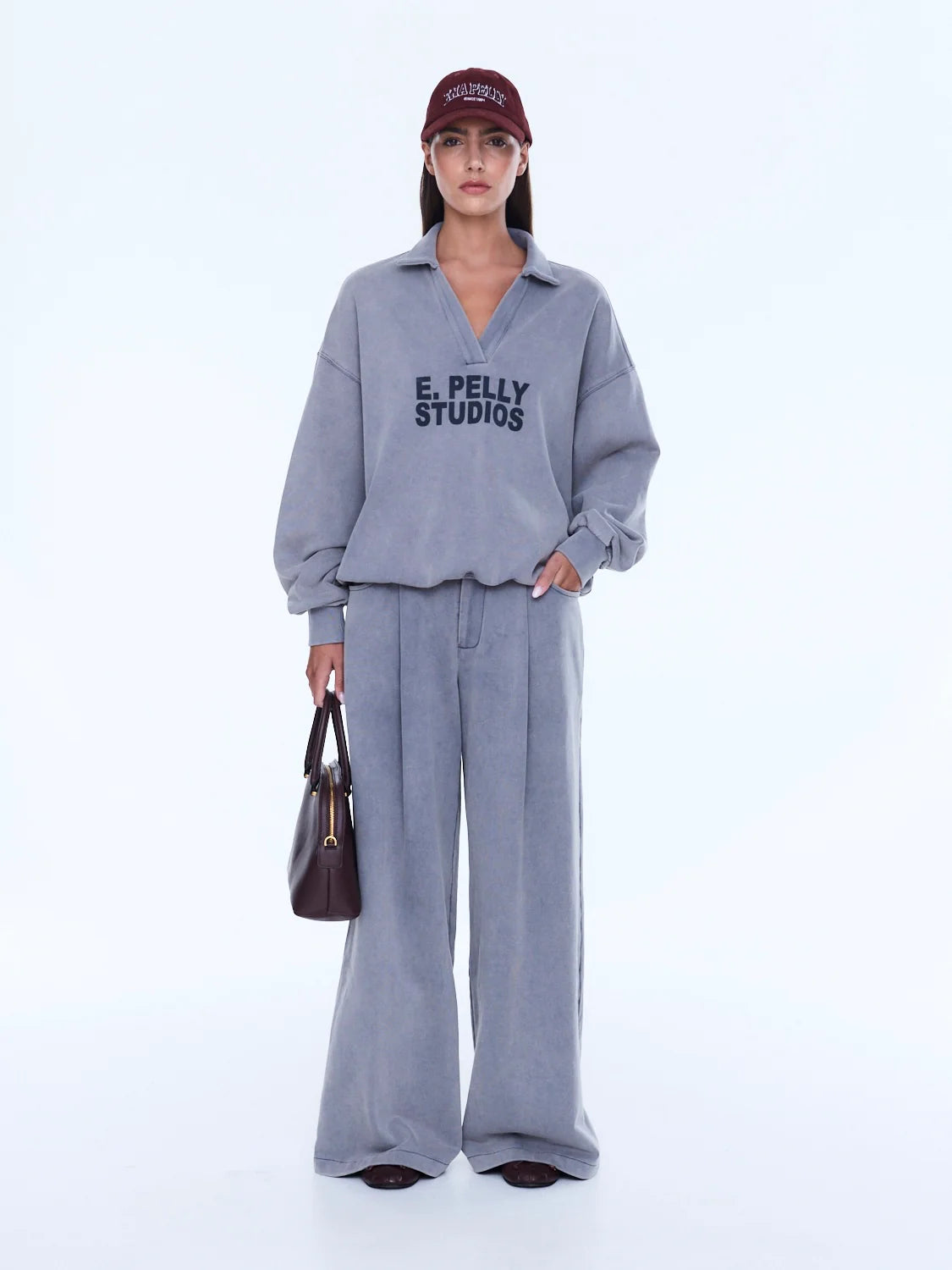 Iva Jersey Polo - Dove Grey | Ena Pelly
