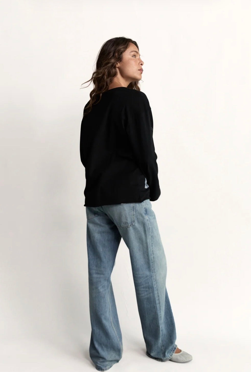 Field Notes Long Sleeve Top - Black | Pinky & Kamal