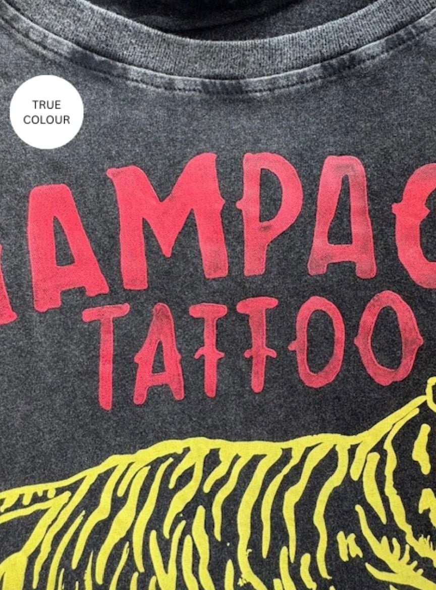 Champagne Tattoo Tee - Black | Sabbi