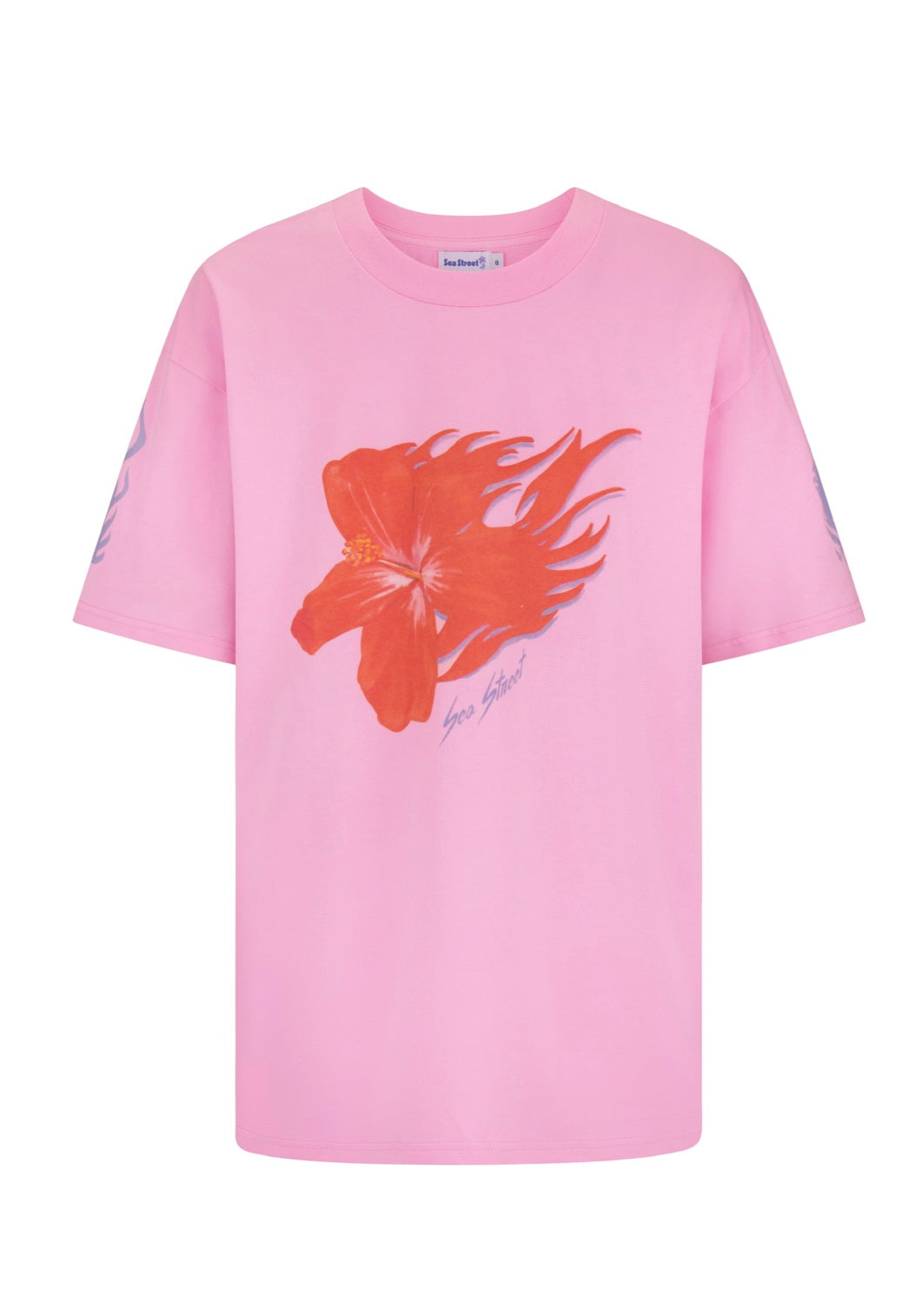 Flaming Hibiscus Relaxed T-Shirt - Pink | Sea Street