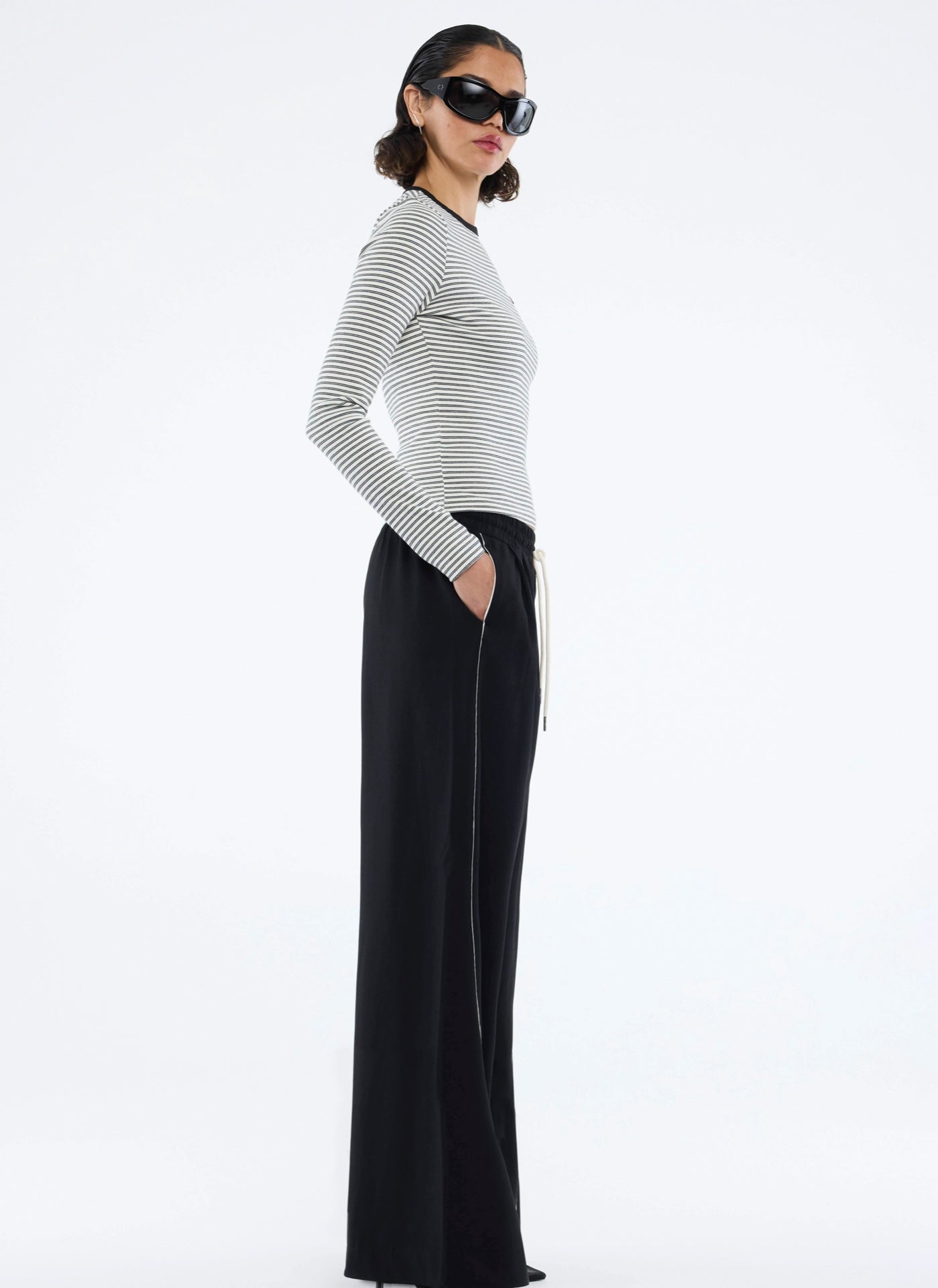 Bowie Wide Leg Pant - Black | Ena Pelly