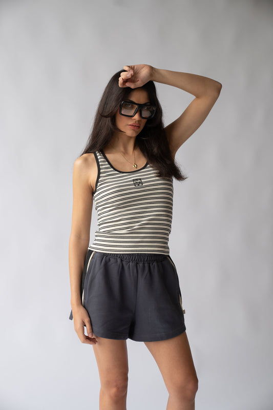 Mio Tank - Noir Stripe | Araminta James