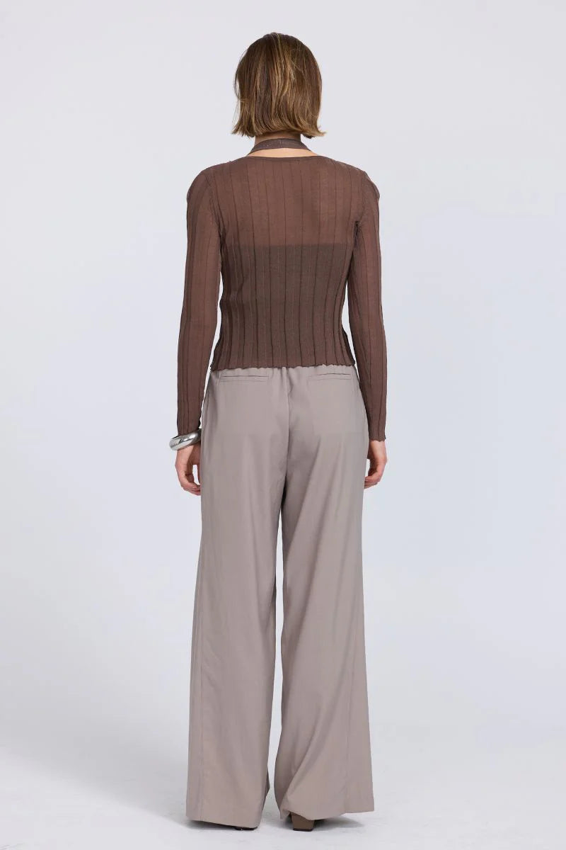 Dual Knit Cardi Set Truffle | Sovere
