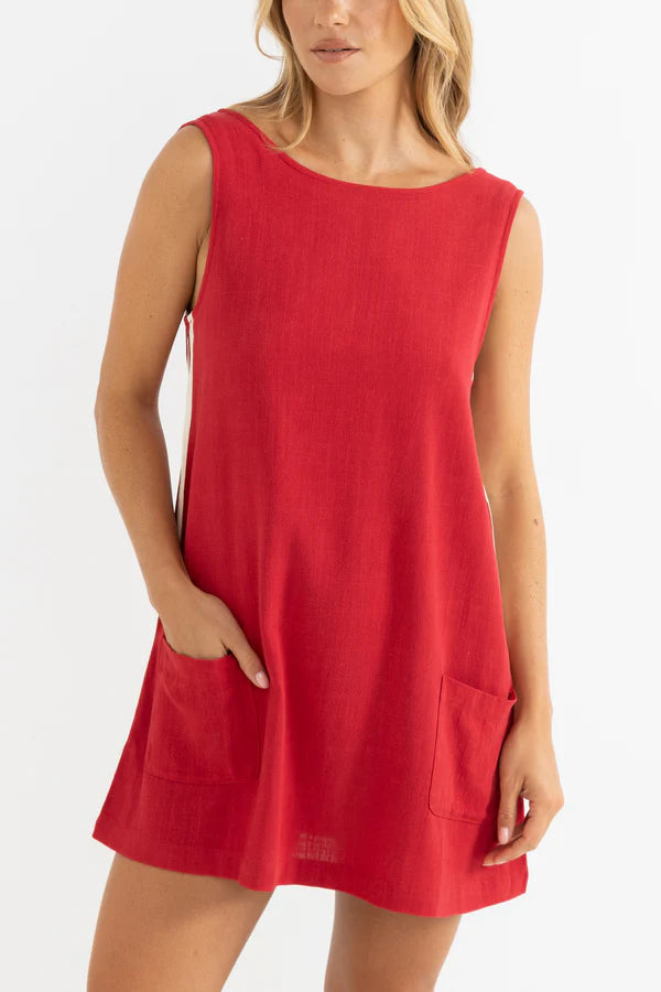 Hanalei Mini Dress - Red | Rhythm