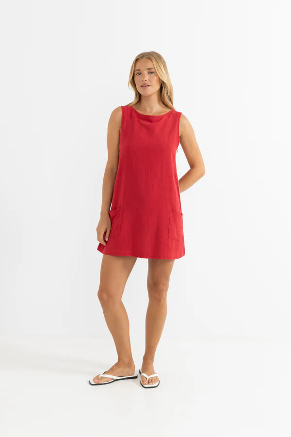 Hanalei Mini Dress - Red | Rhythm