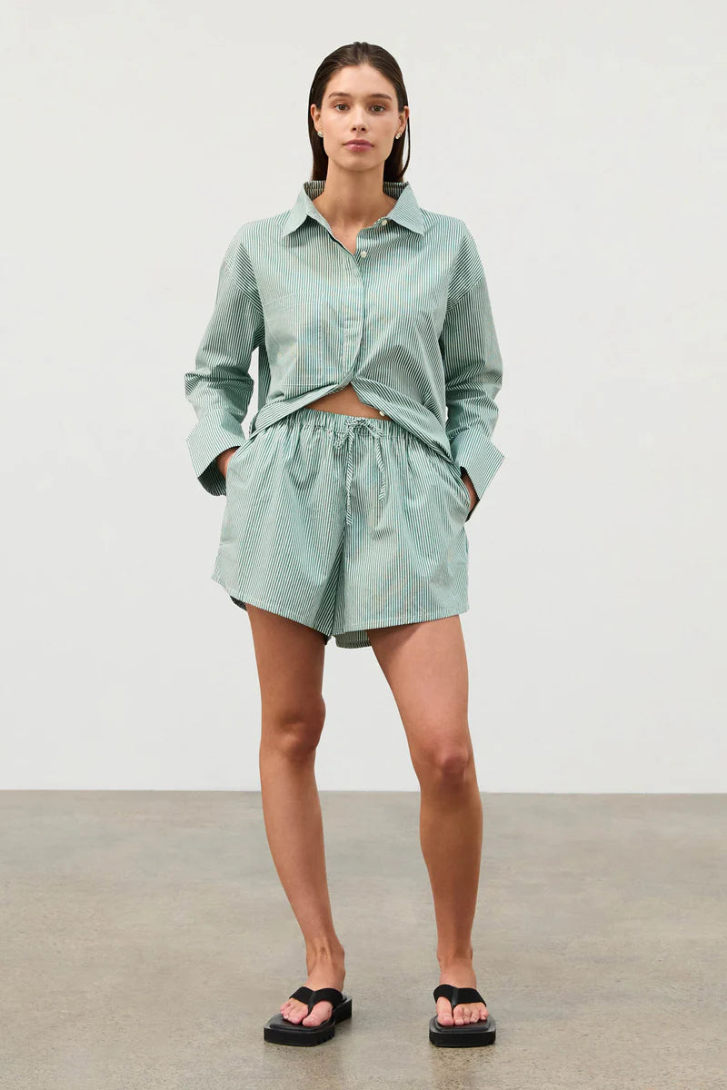 Tallow Pinstripe Cotton Short