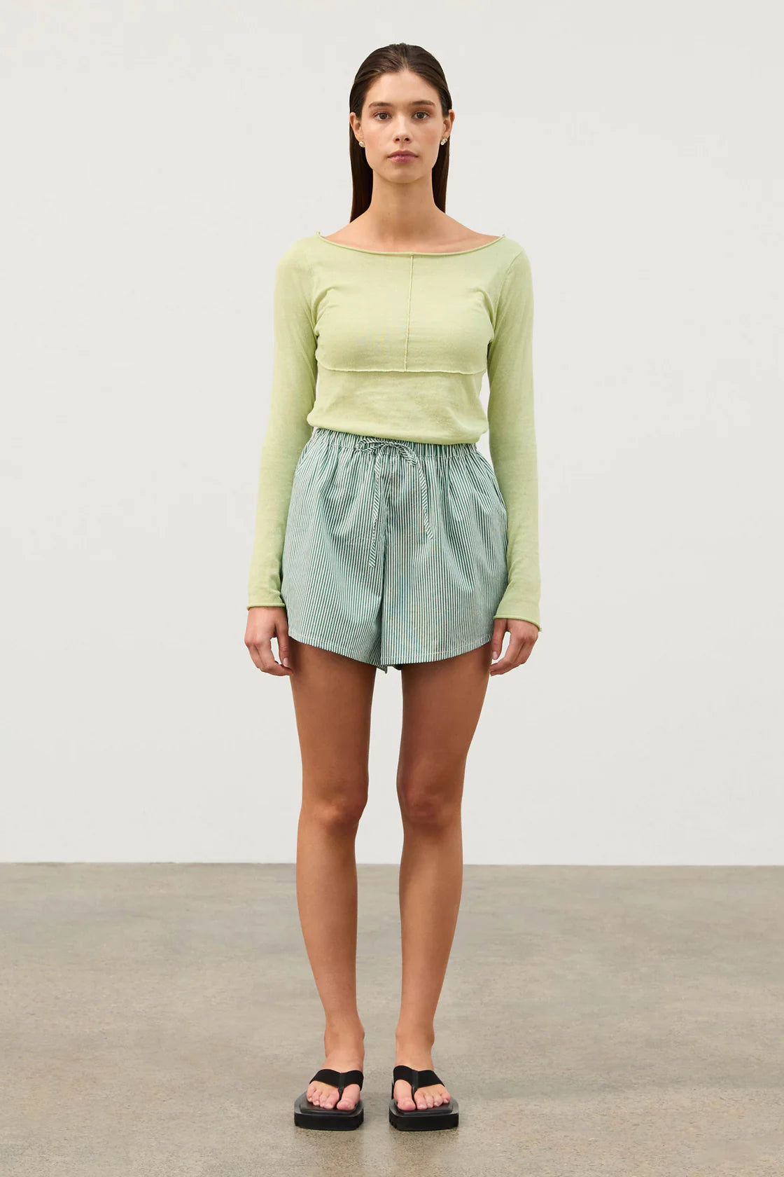 Tallow Pinstripe Cotton Short