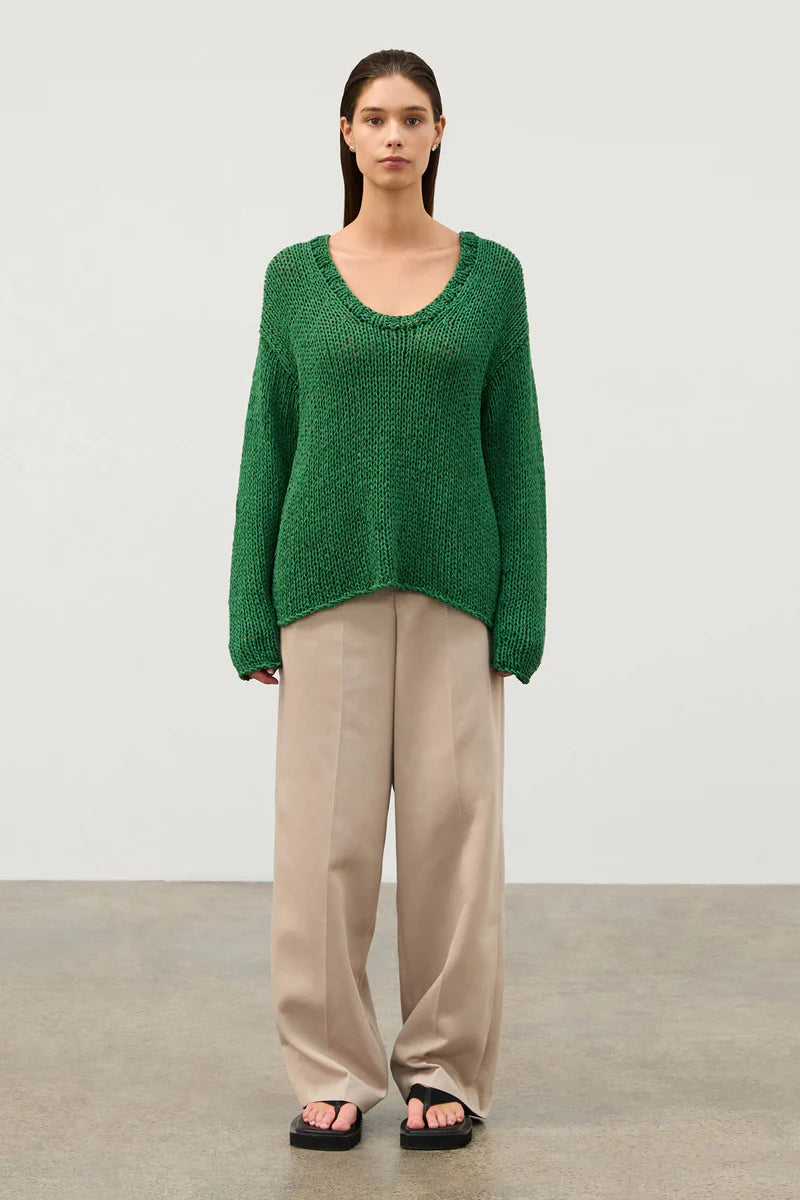Tallow Linen Blend Hand Knit Jumper