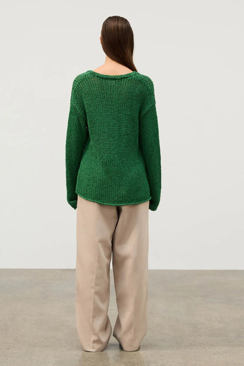 Tallow Linen Blend Hand Knit Jumper