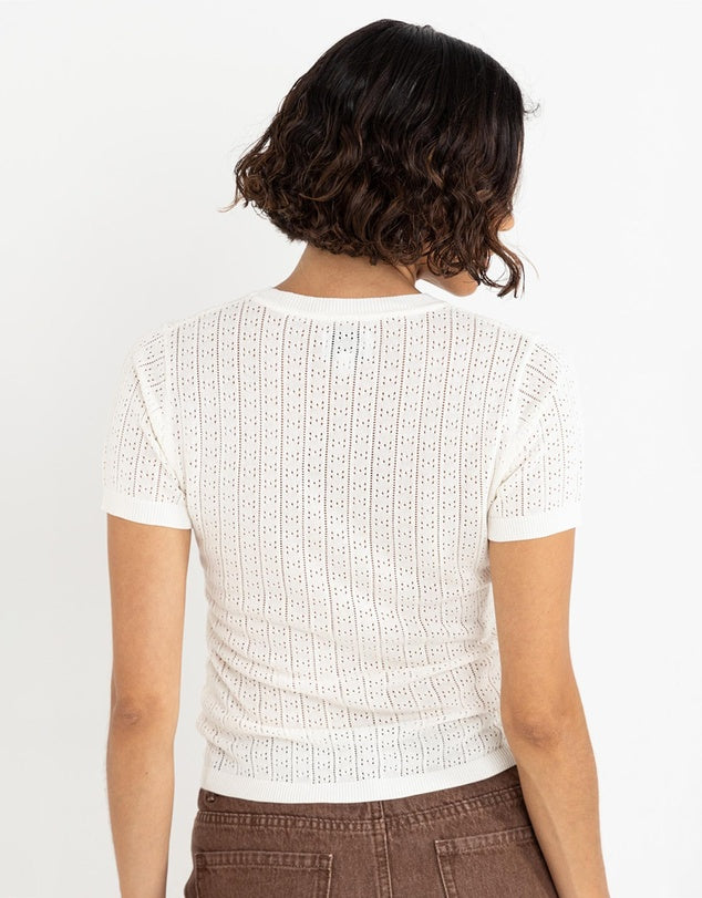 Ojai Pointelle Knit Top - White | Rhythm
