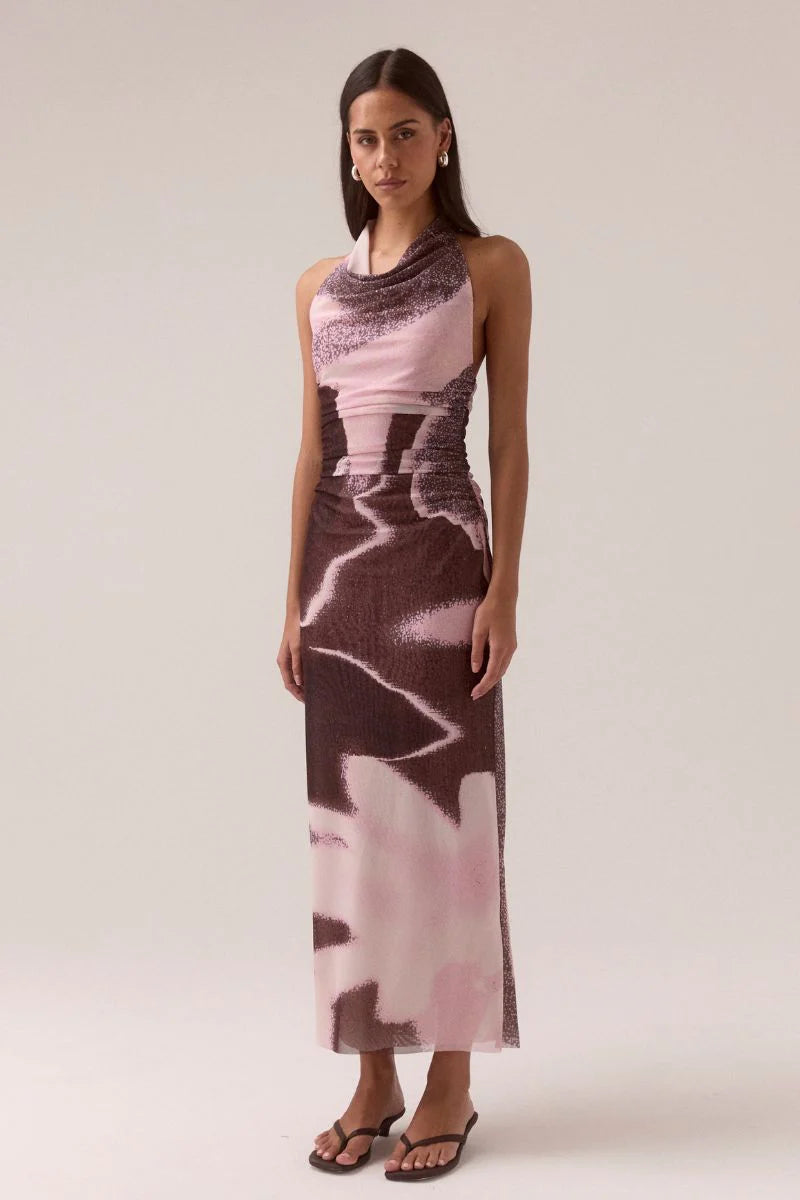 After light Mesh Dress - Raisin | Sovere