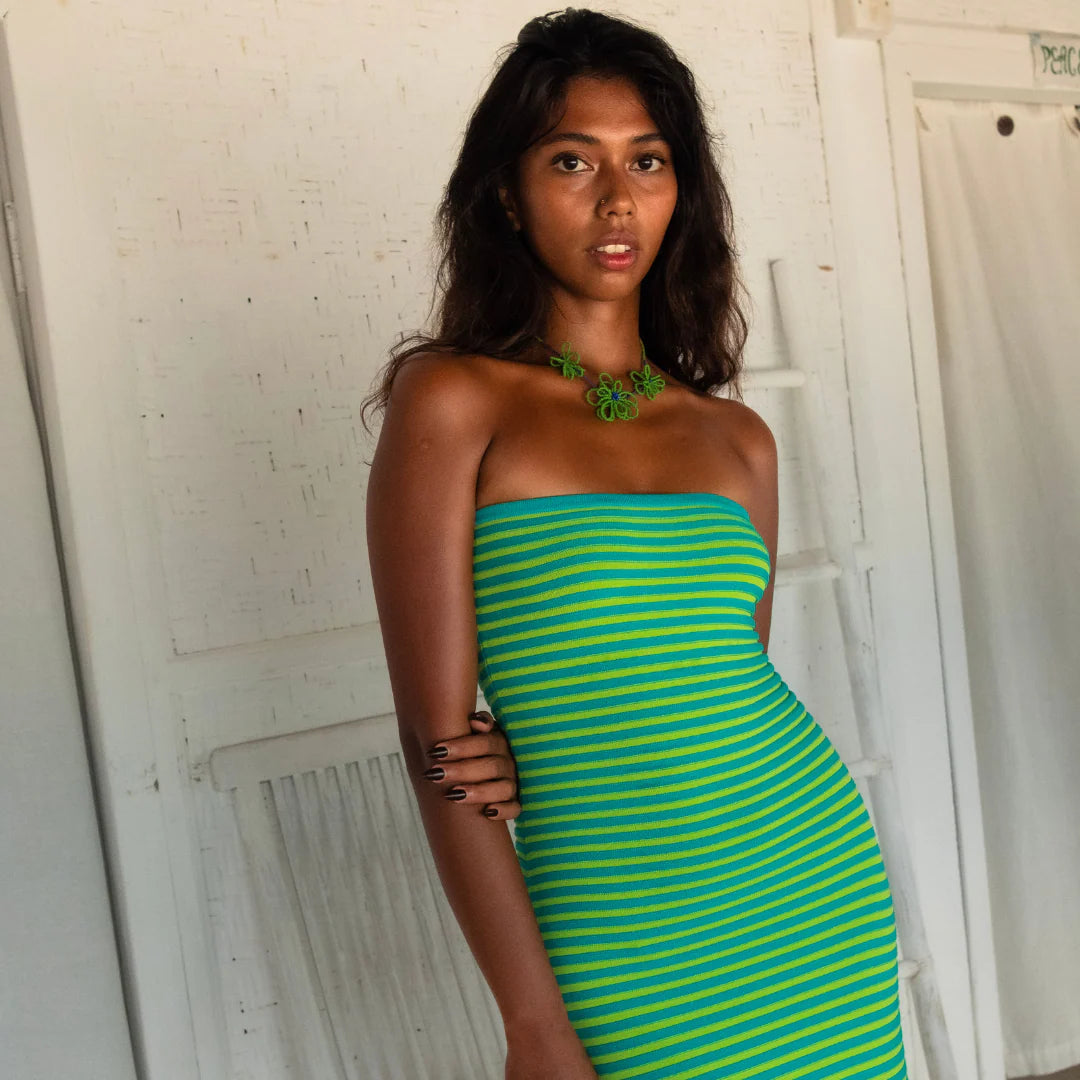 Sunmor Knit Maxi Dress - Ocean | The Wolf Gang