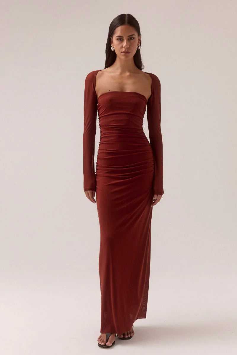 Myriad Bolero Dress - Cinnamon | Sovere Lidos Boutique Myriad Bolero Dress - Cinnamon | Sovere Lidos Boutique