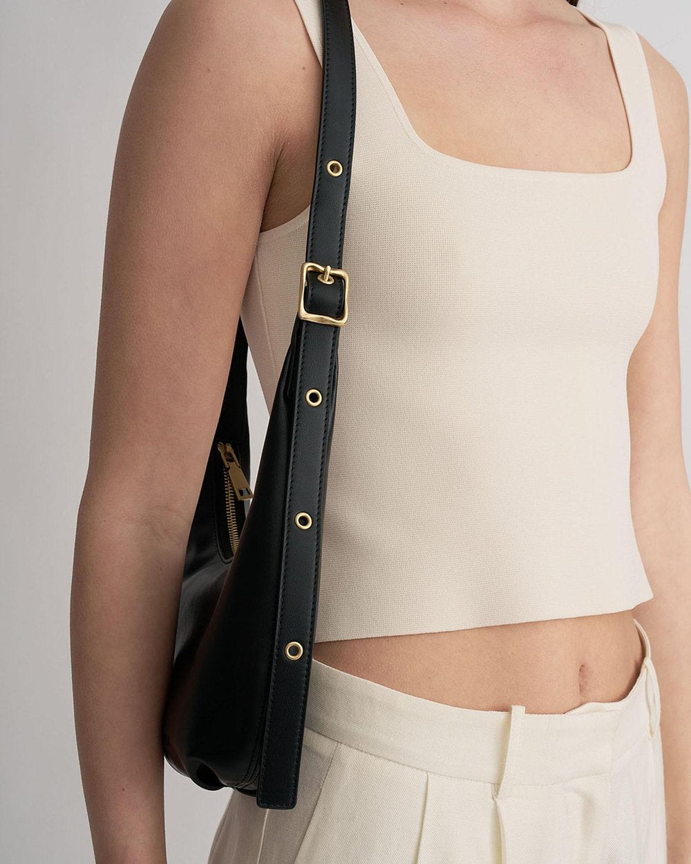 Everyday Croissant Mini Bag Black | Brie Leon