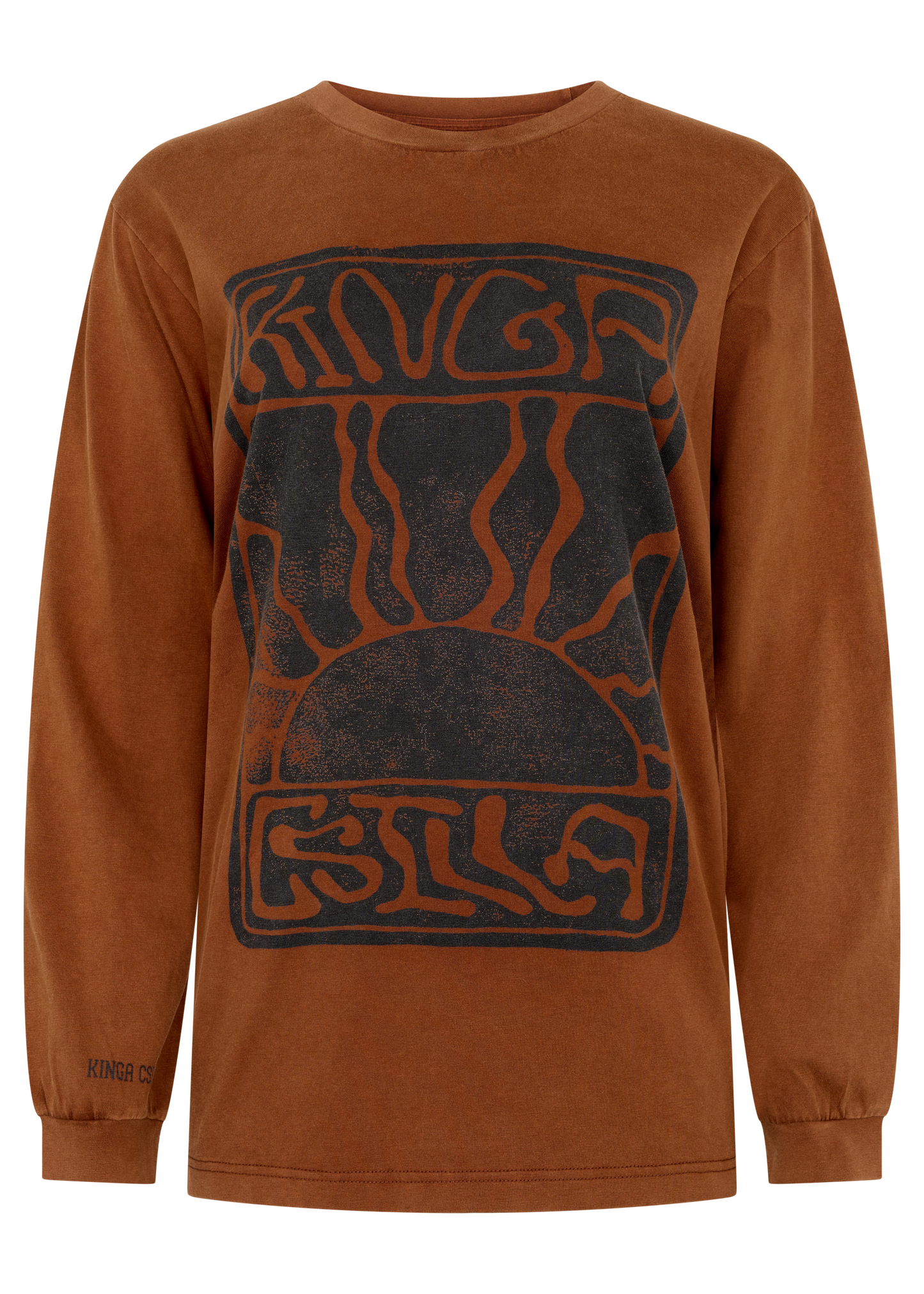 Lino Roses Tee - Brown | Kinga Csilla