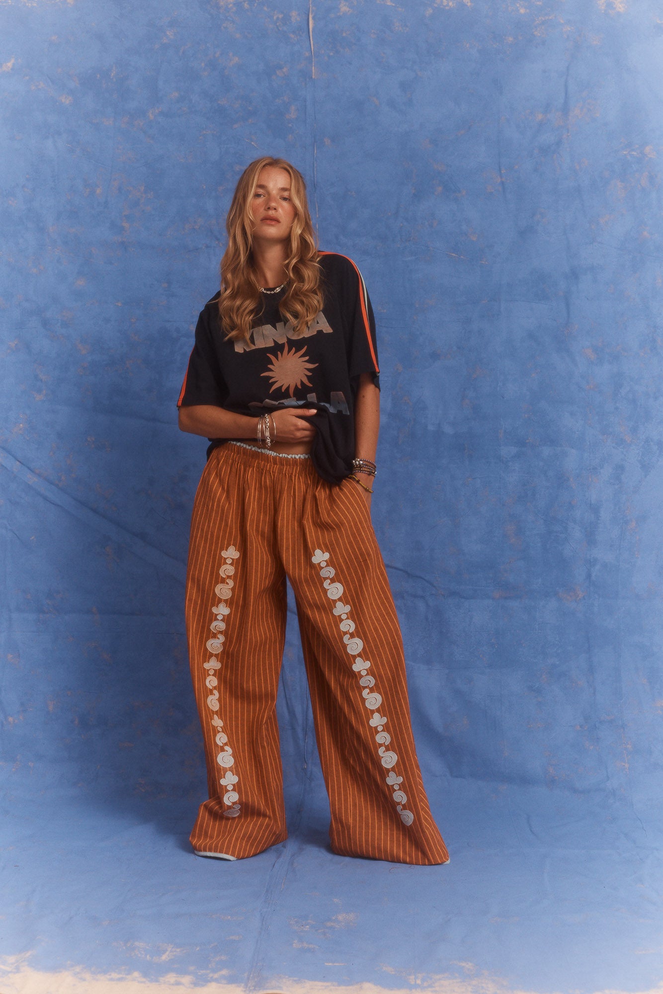 Bello Swirl Jessi Pant - Orange/Brown | Kinga Csilla