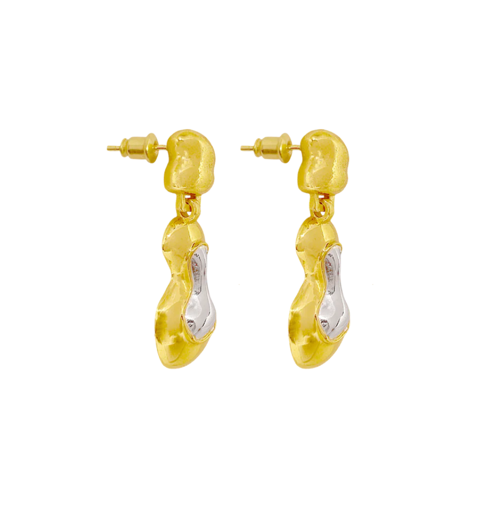 Marlee Drop Gem Earrings Mixed Metal | Mountain & Moon