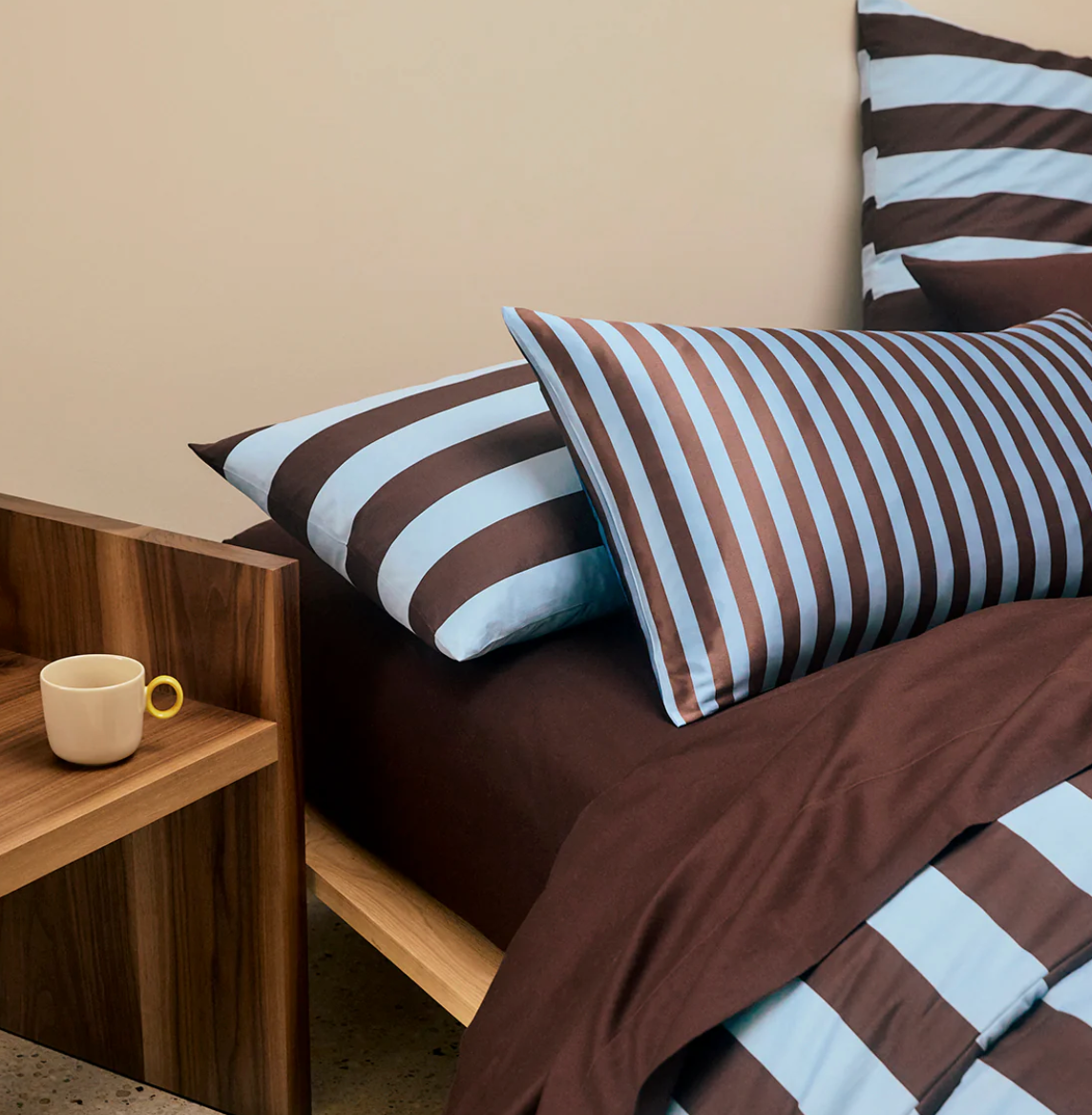 Silk Pillowcase Iced Chocolate Stripes | Hommey