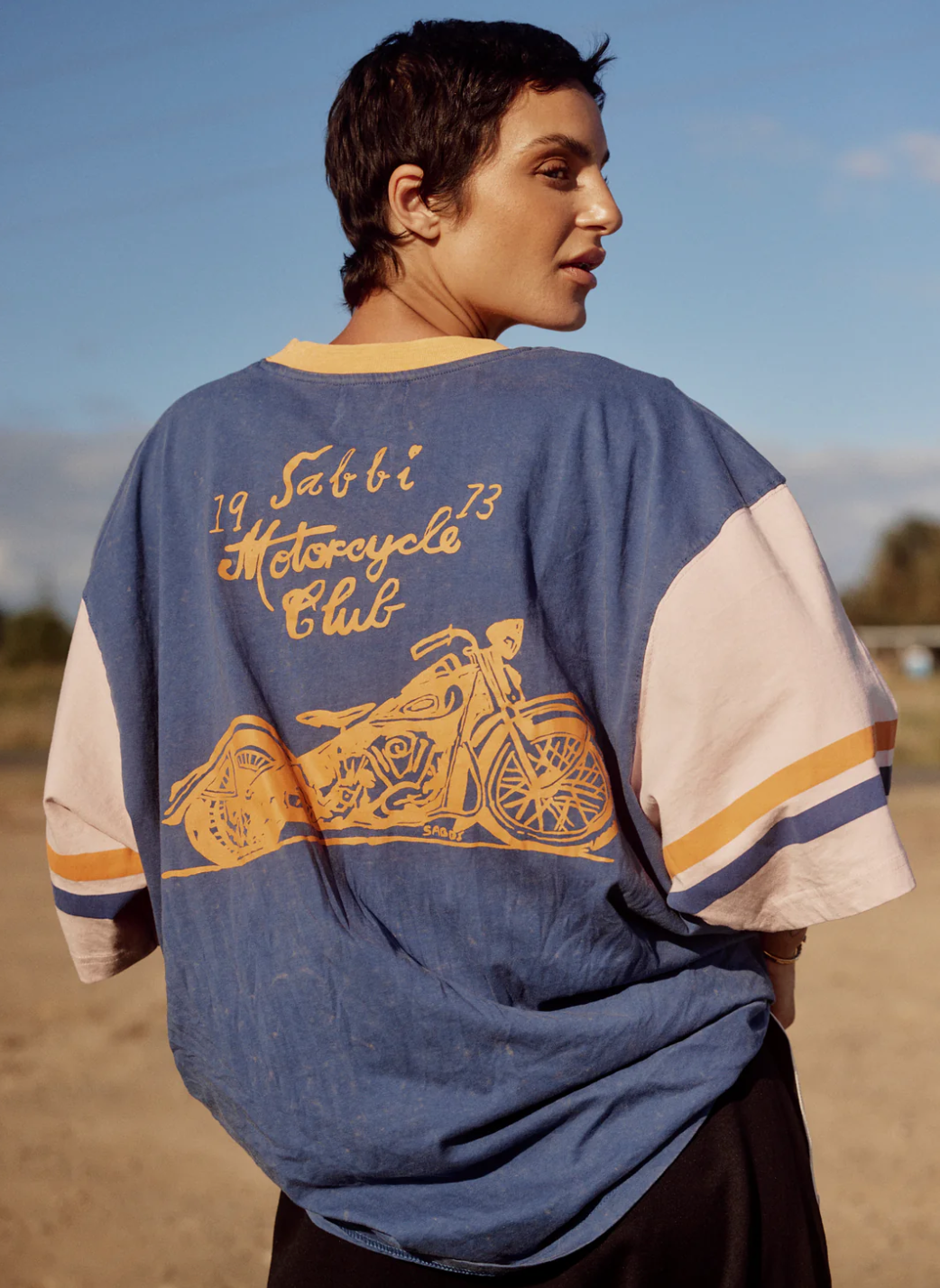 The Very Oversized Roses and Tattoos Tee Blue | Sabbi The Store