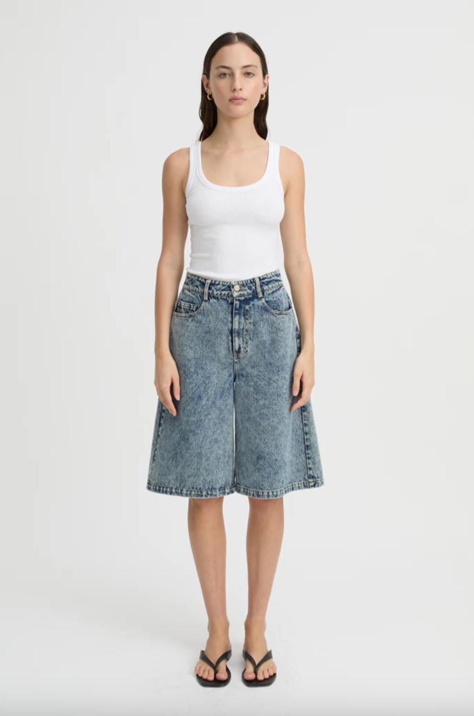 Velo Shorts Washed Denim | Blanca