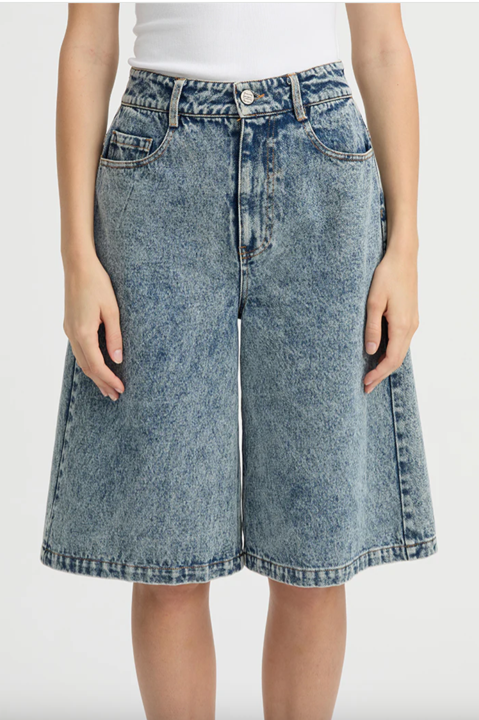 Velo Shorts Washed Denim | Blanca