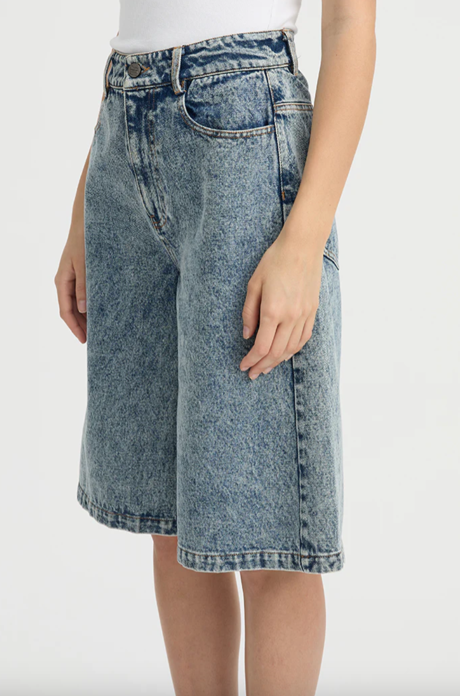 Velo Shorts Washed Denim | Blanca