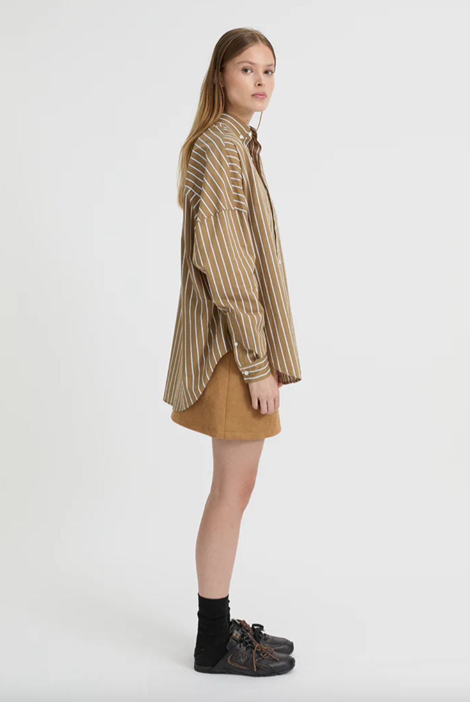 Callum Shirt Camel/White | Blanca
