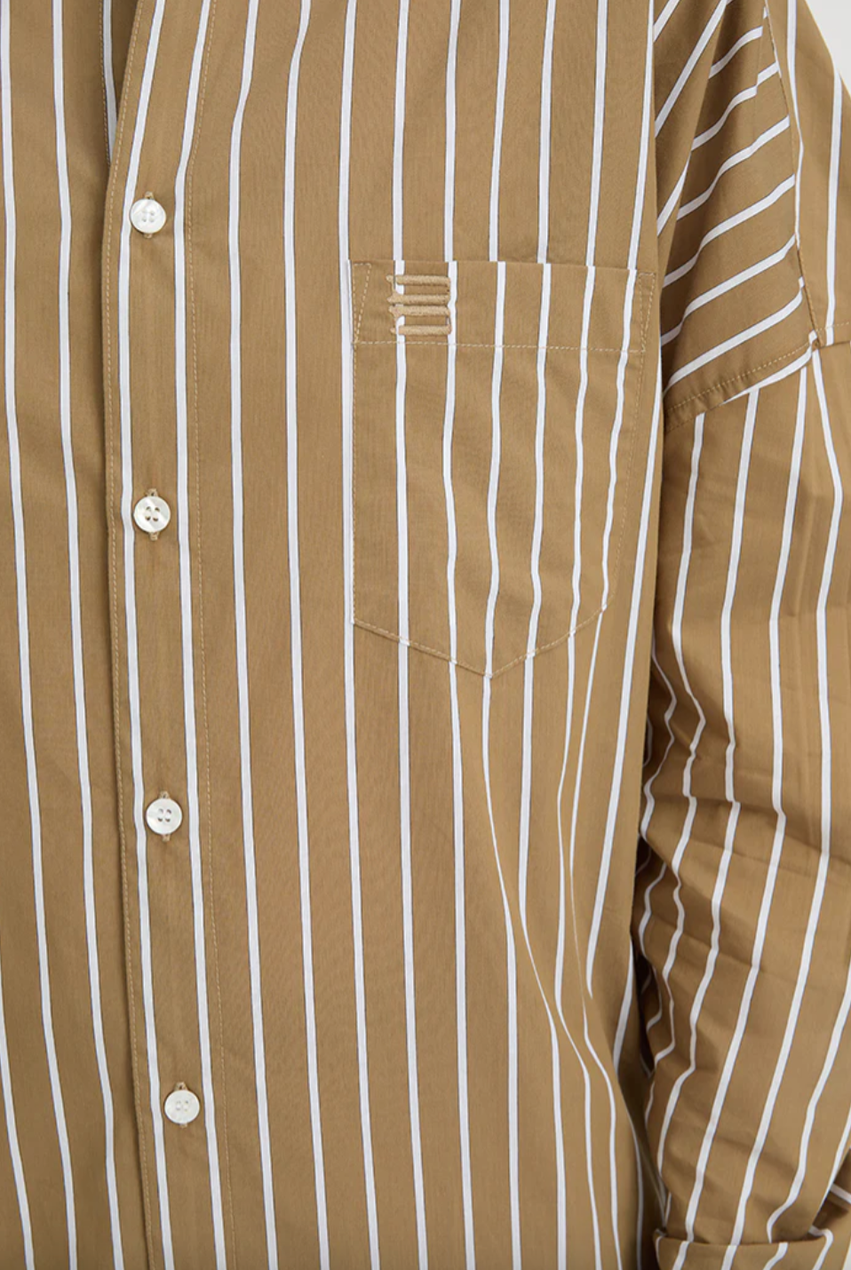 Callum Shirt Camel/White | Blanca