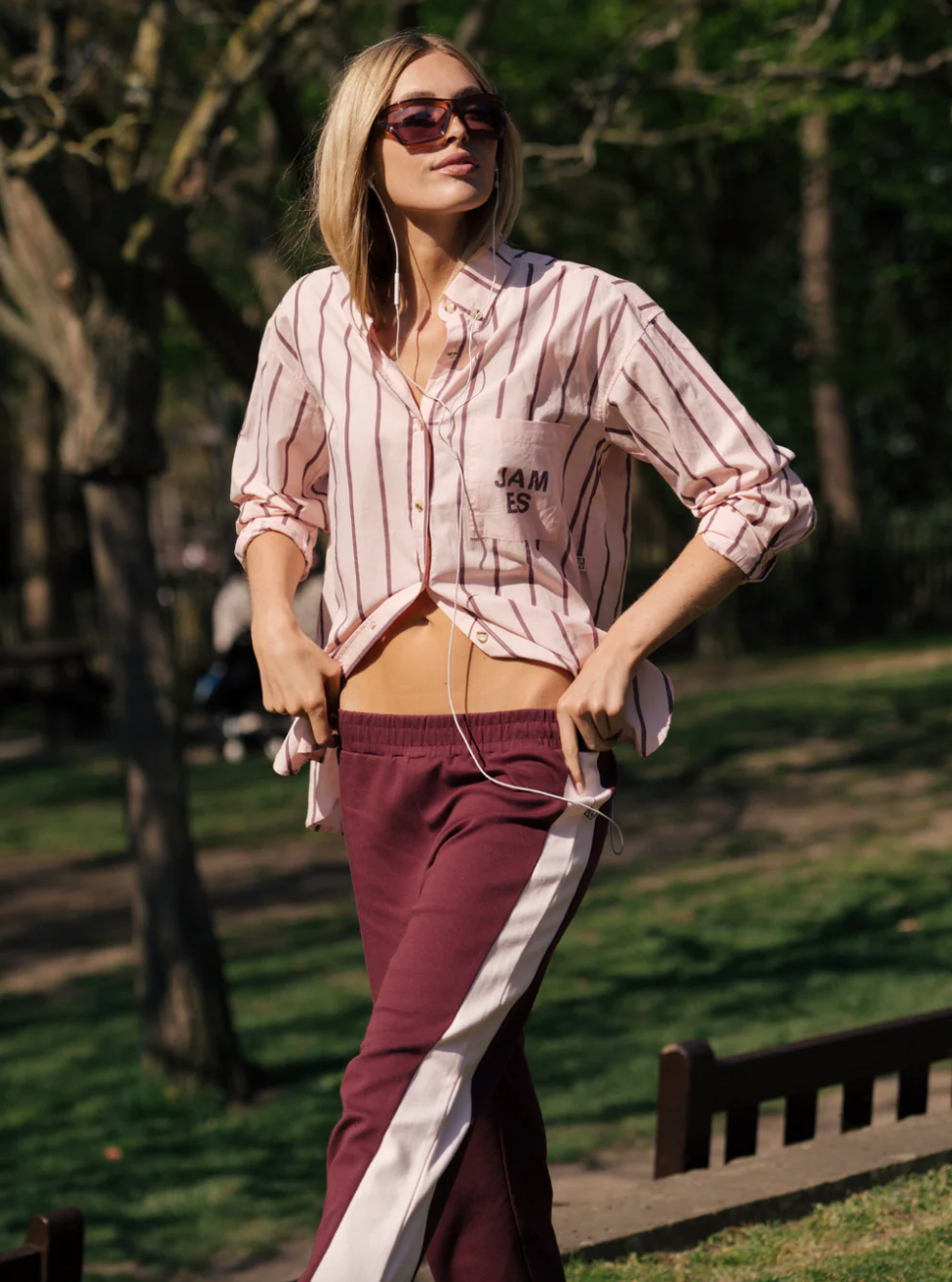 Alpine Cotton Stripe Shirt Light Blush | Araminta James