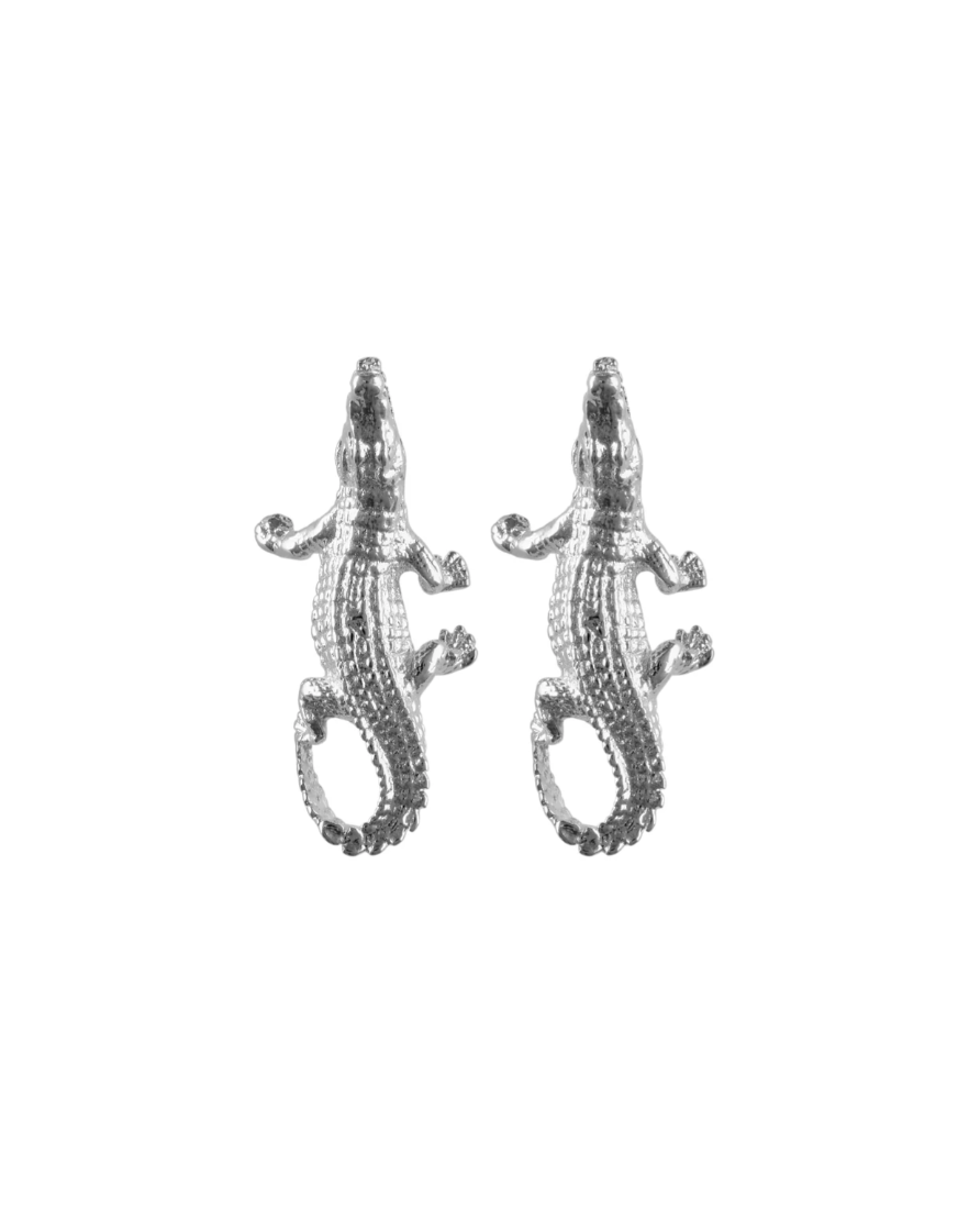 Crocodile Silver Earrings | Susmie’s Collection