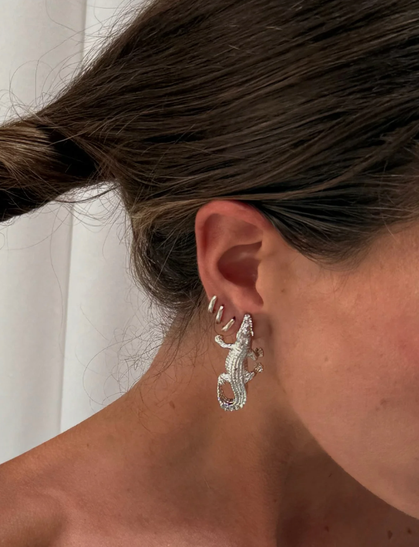Crocodile Silver Earrings | Susmie’s Collection