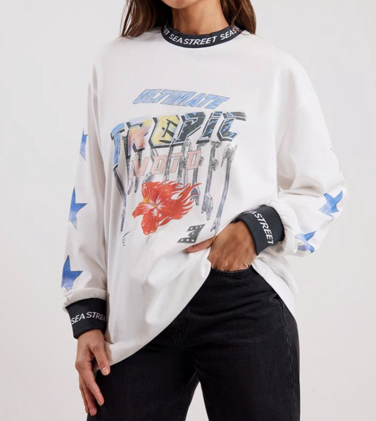 Tropic Moto Long Sleeve T- Shirt | Sea Street