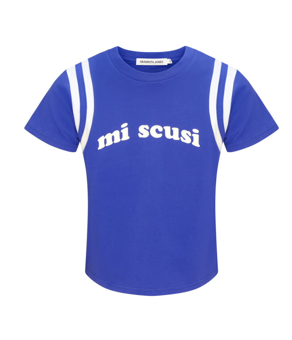 Mi Scusi Baby Tee - Ultramarine | Araminta James