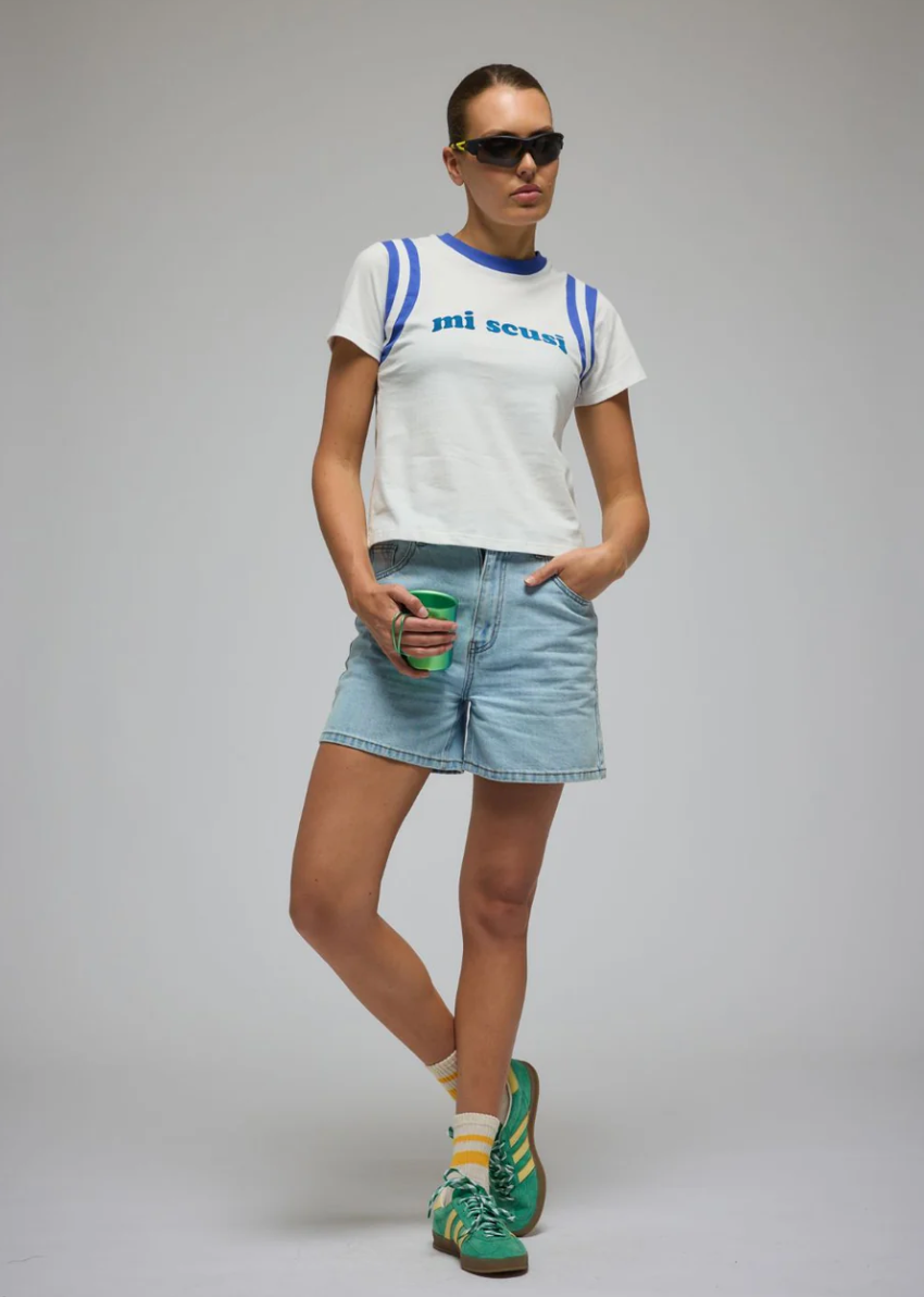 Mi Scusi Baby Tee - Warm White | Araminta James